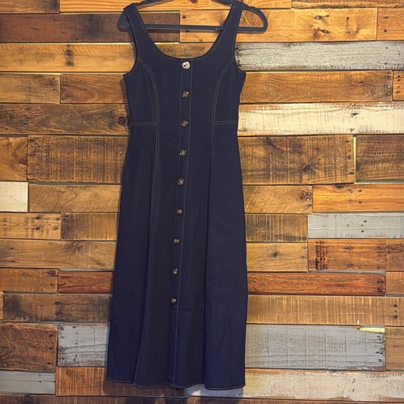 NWT Anne Klein Denim Sleeveless Midi Dress - Picture 3 of 4